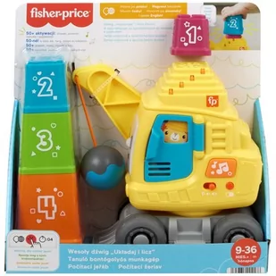 Zabawka edukacyjna FISHER PRICE Układaj i licz Wesoły dźwig HWY64 - Zabawki interaktywne dla dzieci - miniaturka - grafika 1