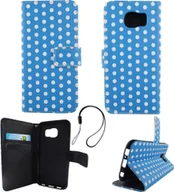 Etui i futerały do telefonów - Etui na telefon komórkowy Samsung Galaxy S6 Polka Dot Blue White - miniaturka - grafika 1