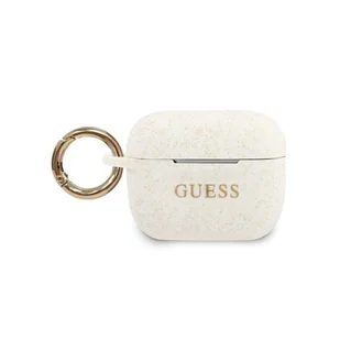 Guess Guess GUACAPSILGLWH AirPods Pro cover biały/white Silicone Glitter GUACAPSILGLWH - Akcesoria do słuchawek - miniaturka - grafika 1