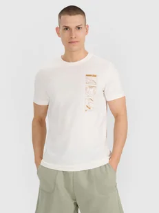 4F T-shirt regular z nadrukiem męski - biały M - Koszulki męskie 4F T-shirt regular z nadrukiem męski - biały M - Koszulki męskie - miniaturka - grafika 1