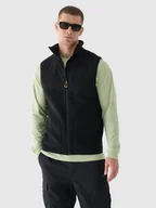 Koszulki sportowe męskie - Męski bezrękawnik polarowy sherpa 4F 4FRAW24TVESM172 - czarny - miniaturka - grafika 1