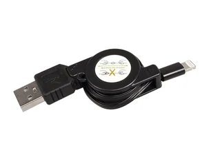 Kabel USB-lightning 8P czarny zwijany Maclean MCTV-731 - Kable USB - miniaturka - grafika 1