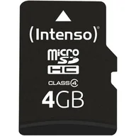 Karty pamięci - Intenso MicroSDHC Class 4 4GB + adapter (3403450) - miniaturka - grafika 1