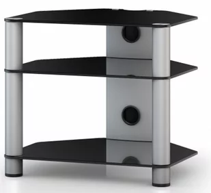 Sonorous RX2130 B-SLV czarne szkło srebrne nogi Stolik rtv Hi-Fi Audio 7rx2130bslv - Szafki RTV - miniaturka - grafika 1