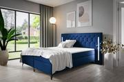 Łóżka - Łóżko kontynentalne pikowane Elizabeth 180x200 Niebieskie - miniaturka - grafika 1
