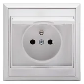 Gniazdka elektryczne - Gniazdo Luna IP44 białe - miniaturka - grafika 1