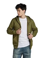 Bluzy męskie - G-STAR RAW Męska bluza z kapturem Premium Core Hooded Zip Sweater Vest, Zielony (Smoke Olive C235-b212), M - miniaturka - grafika 1
