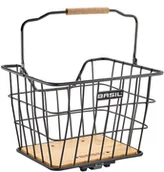 Koszyki rowerowe - Basil Nordland Bicycle Basket MIK 23l, black/natural brown 2021 Kosze na kierownicę 11282 - miniaturka - grafika 1