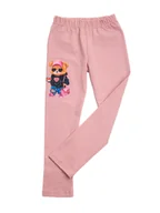 Legginsy - Dziewczęce legginsy z nadrukiem misia serce jasnoróżowe Tup Tup r.110 - miniaturka - grafika 1