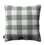 Poszewki na poduszki - Dekoria Poszewka Kinga na poduszkę szaro biała krata 5,5x5,5cm) 43 × 43 cm Quadro 100-136-13 - miniaturka - grafika 1