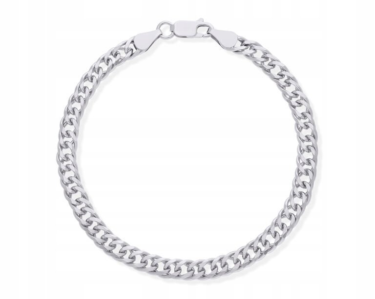 Bransoletka Męska Srebrna 925 Szeroka Gruba splot Rombo Pełna dł. 21 cm