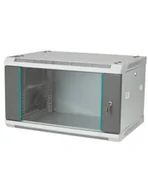 Pozostałe akcesoria sieciowe - Szafka rack wisząca 19&quot; 4U 600x450, niedzielona, drzwi szklane jednoskrzydłowe, tył osłona pełna, osłony boczne zamykane na kluc - miniaturka - grafika 1