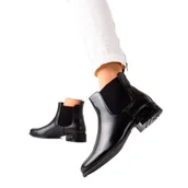 Botki damskie - Sergio Leone Sztyblety Z Ozdobnym Obcasem czarne - miniaturka - grafika 1