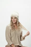 Czapki damskie - Alpaka czapka Sylwia - beżowy - miniaturka - grafika 1
