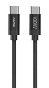 Kable USB - Hama USB-C - USB-C nylonowy, 100W, 1.5m, czarny - miniaturka - grafika 1