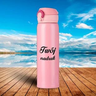 Termos / kubek termiczny 500 ml z Twoim nadrukiem - różowy - Kubki termiczne - miniaturka - grafika 1