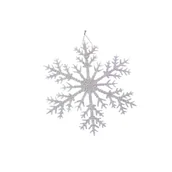 Ozdoby bożonarodzeniowe - Zawieszka plastikowa śnieżynka 25 cm transparentna - miniaturka - grafika 1