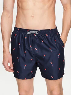 Brave Soul Szorty kąpielowe MSRT-PARROT Granatowy Regular Fit - Kąpielówki męskie - miniaturka - grafika 1