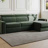 Sofy i kanapy - Kanapa narożna dwustronna rozkładana typu express z zielonego sztruksu - Miejsce do spania z szerokimi listewkami 140 cm - Materac 18 cm - VIZIR - miniaturka - grafika 1