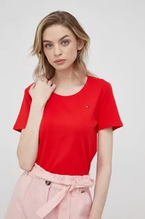 Koszulki i topy damskie - Tommy Hilfiger t-shirt bawełniany kolor czerwony - grafika 1