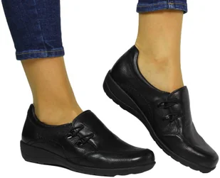 Półbuty Wygodne Caprice 9-24705-43 Black Nappa Skóra Naturalna - CAPRICE - Półbuty damskie - miniaturka - grafika 1