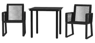 Meble ogrodowe - Zestaw czarny mebli ze ogrodowych szklanym stołem S8-M91 - miniaturka - grafika 1