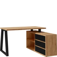 Biurka - Biurko Narożne Iga II Dąb Craft Meblomax Czarny, Dąb Craft - miniaturka - grafika 1