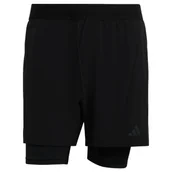 Spodenki męskie - Spodenki męskie adidas D4T Workout 2in1 Shorts Black L - miniaturka - grafika 1