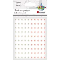 Zeszyty szkolne - Perełki samoprzylepne 5mm 100 szt białe bladoróżowe - miniaturka - grafika 1
