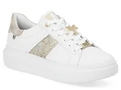 Sneakersy damskie - Buty sportowe sneakersy damskie Rieker W1202-82 skórzane białe-40 - miniaturka - grafika 1