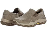 Kapcie damskie - Skechers Męskie płócienne kapcie Respected-Fallston, brązowy (taupe), 41 EU - miniaturka - grafika 1