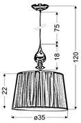 Lampy sufitowe - Candellux Prima lampa wisząca chromowy 1x60 e27 abażur srebrny 31-03690 - miniaturka - grafika 1