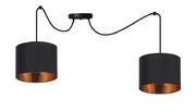 Lampy sufitowe - Czarna lampa wisząca z dwoma kloszami o złotym środku - V143-Peluvio - miniaturka - grafika 1