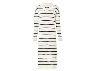 esmara® Sukienka midi damska z bawełną organiczną (beżowy/granatowy/paski, M(40/42)) - Sukienki esmara® Sukienka midi damska z bawełną organiczną (beżowy/granatowy/paski, M(40/42)) - Sukienki - miniaturka - grafika 1