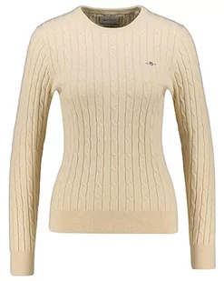 GANT Damski sweter ze stretchem bawełnianym C, len, XXL - Swetry damskie - miniaturka - grafika 1
