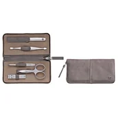 Akcesoria do paznokci - Zwilling J.A.Henckel zestaw do manicure Twinox Taupe Szara Skóra 5 elementów - miniaturka - grafika 1