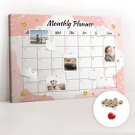 Planery - Organizer na ścianę XXL, Tablica Korkowa 120x80 cm - Miesięczny planer + Pinezki - miniaturka - grafika 1