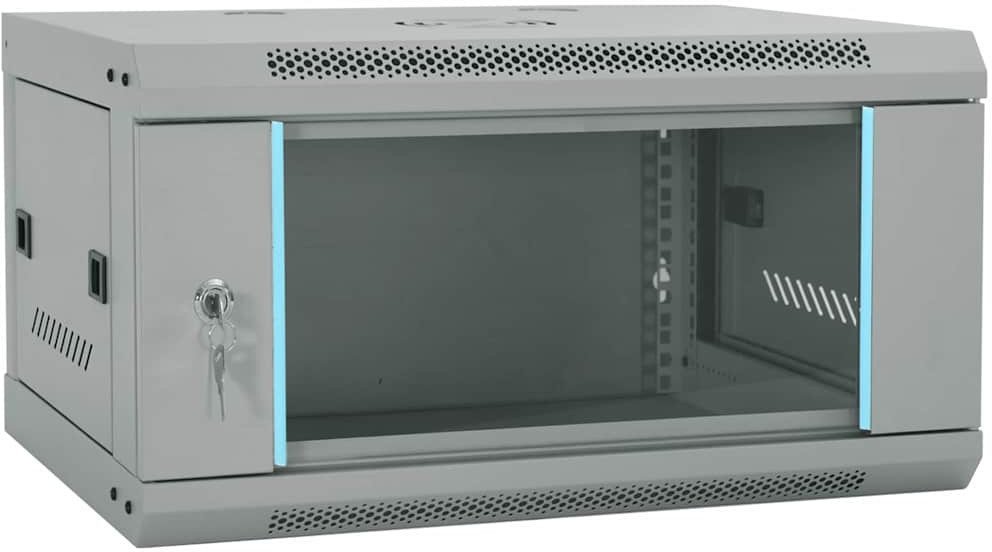 vidaXL Szafa sieciowa z przechowywaniem Szary 60 x 45 x 35 cm Stal 42017634