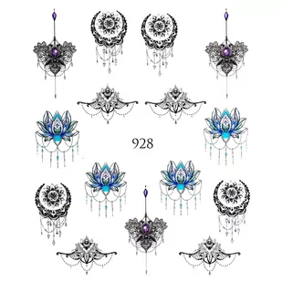 Naklejki wodne na paznokcie MANDALA - nr 928 - Sztuczne paznokcie i akcesoria - miniaturka - grafika 2