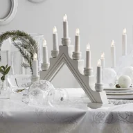 Pozostałe akcesoria świąteczne - Świecznik adwentowy drewniany biały KARIN - miniaturka - grafika 1