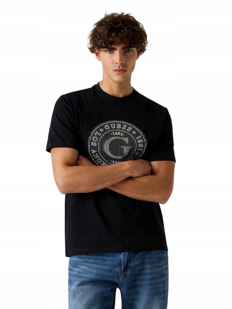 GUESS KOSZULKA MĘSKA T-SHIRT CN SS BIG G LOGO TEE CZARNA r.XL