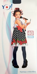 RAJSTOPY YO RA-09 MICROFIBRA GŁ 40 DEN (kolor granat, rozmiar 140-146) - Rajstopy - miniaturka - grafika 2