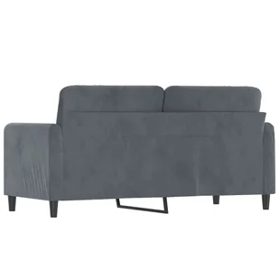 Sofa 2-osobowa, ciemnoszary, 140 cm, tapicerowana aksamitem - Sofy i kanapy - miniaturka - grafika 6