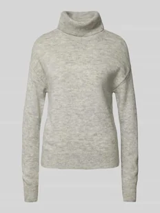 Sweter z dzianiny z wiskozy z golfem - Swetry damskie - miniaturka - grafika 1