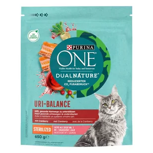 Purina One Dual Nature Sterilized, z łososiem i żurawiną - 2 x 650 g - Sucha karma dla kotów - miniaturka - grafika 1
