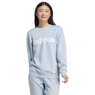adidas Damska bluza Essentials Linear French Terry, M, Cudowny niebieski/biały, M - Bluzy damskie - miniaturka - grafika 1