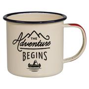 Kubki termiczne - Kubek kempingowy "Adventure Begins" - 325 ml kremowy | GENTLEMEN’S HARDWARE - miniaturka - grafika 1