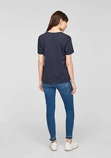 s. Oliver T-Shirt damski v-neck granatowy M/38 - Koszulki i topy damskie - miniaturka - grafika 1