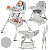 Krzesełka do karmienia - KRZESEŁKO DO KARMIENIA BUJACZEK SEZAMEK 6W1 SZARE - miniaturka - grafika 1