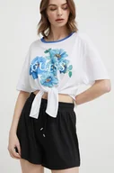 Koszulki sportowe damskie - Guess t-shirt damski kolor biały - miniaturka - grafika 1